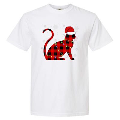 Cat Lover Plaid Holiday Festive Garment-Dyed Heavyweight T-Shirt