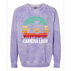 Camera Lady Photographer Gift Colorblast Crewneck Sweatshirt