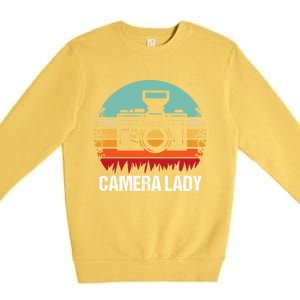 Camera Lady Photographer Gift Premium Crewneck Sweatshirt