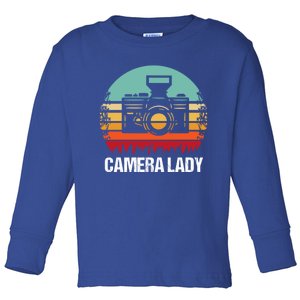 Camera Lady Photographer Gift Toddler Long Sleeve Shirt