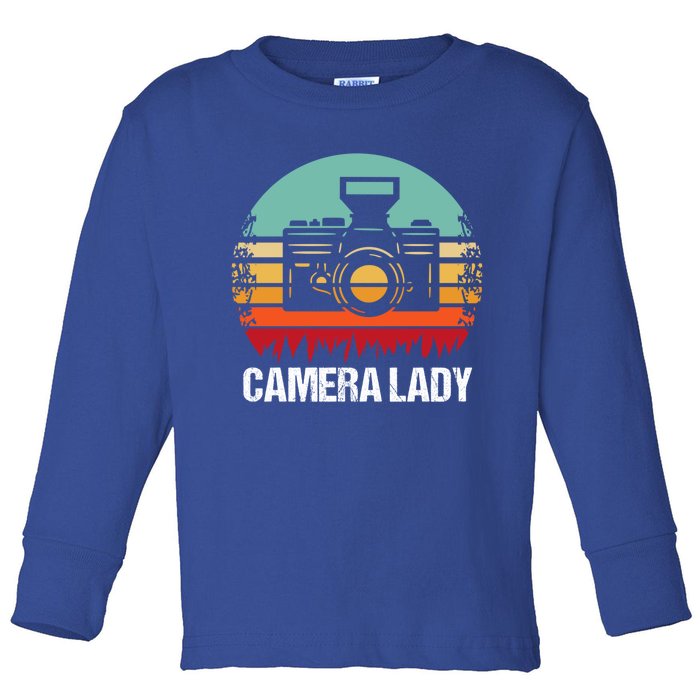 Camera Lady Photographer Gift Toddler Long Sleeve Shirt