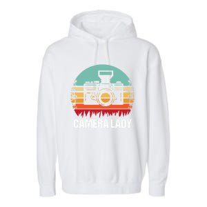 Camera Lady Photographer Gift Garment-Dyed Fleece Hoodie