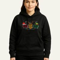 Christmas Leopard Plaid Puzzle Autism Xmas Hoodie