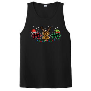 Christmas Leopard Plaid Puzzle Autism Xmas PosiCharge Competitor Tank