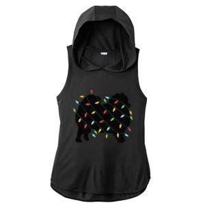 Christmas Lights Pomeranian Cute Gift For Dog Lovers Ladies PosiCharge Tri-Blend Wicking Draft Hoodie Tank