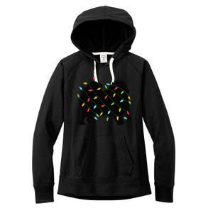 Christmas Lights Pomeranian Cute Gift For Dog Lovers Women's Fleece Hoodie