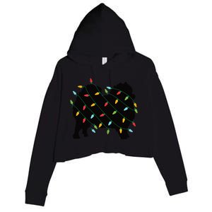 Christmas Lights Pomeranian Cute Gift For Dog Lovers Crop Fleece Hoodie