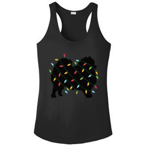 Christmas Lights Pomeranian Cute Gift For Dog Lovers Ladies PosiCharge Competitor Racerback Tank