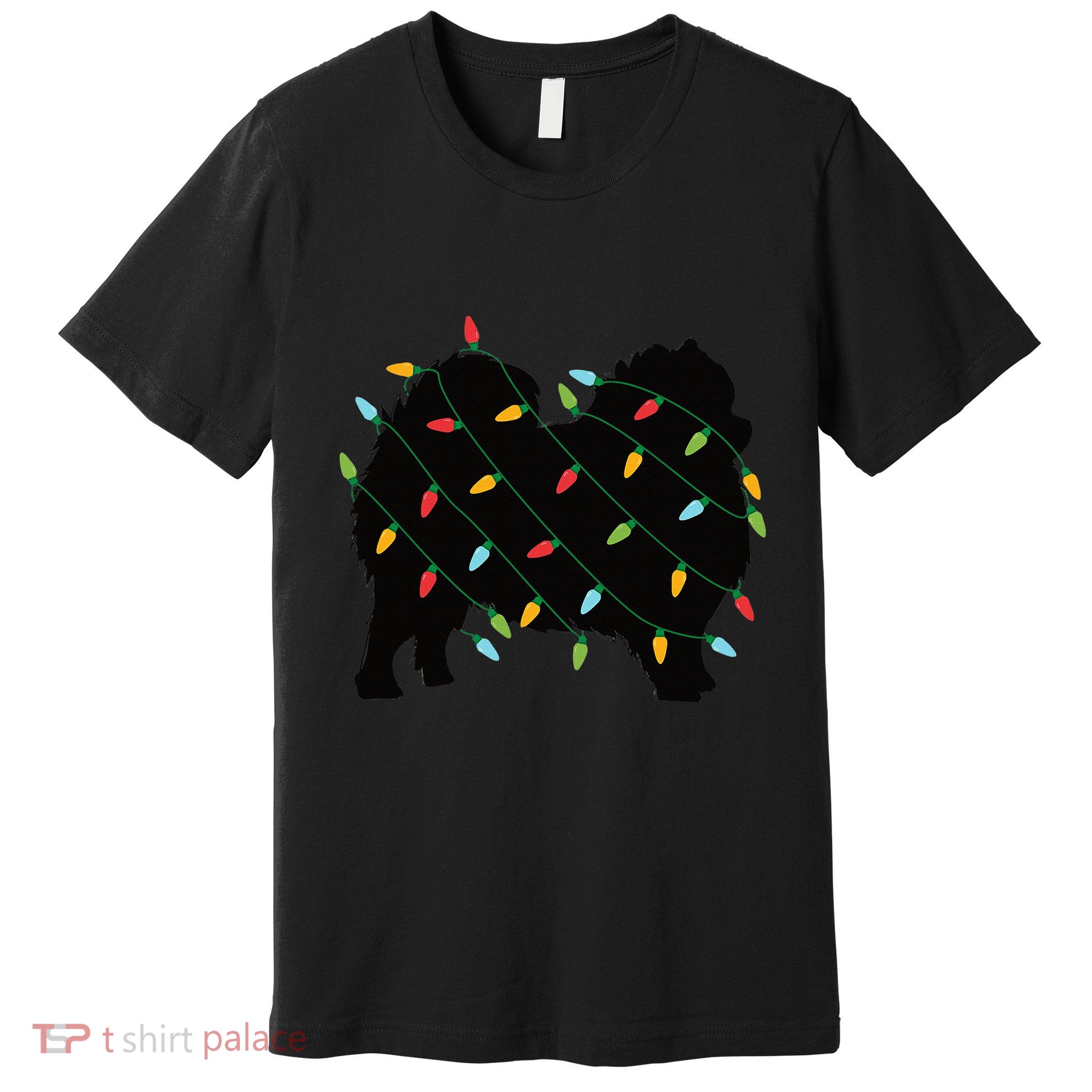 Christmas Lights Pomeranian Cute Gift For Dog Lovers Premium T-Shirt
