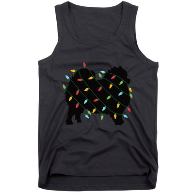 Christmas Lights Pomeranian Cute Gift For Dog Lovers Tank Top