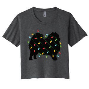 Christmas Lights Pomeranian Cute Gift For Dog Lovers Women's Crop Top Tee