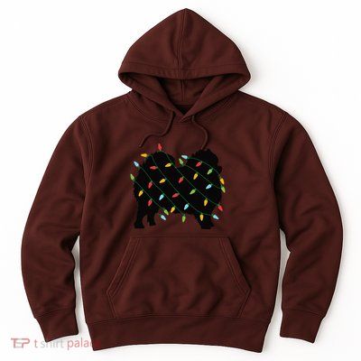 Christmas Lights Pomeranian Cute Gift For Dog Lovers Hoodie