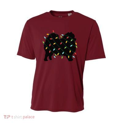 Christmas Lights Pomeranian Cute Gift For Dog Lovers Youth Performance Sprint T-Shirt