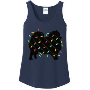 Christmas Lights Pomeranian Cute Gift For Dog Lovers Ladies Essential Tank