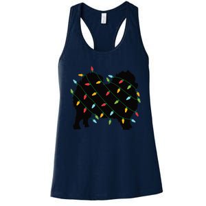 Christmas Lights Pomeranian Cute Gift For Dog Lovers Women's Racerback Tank