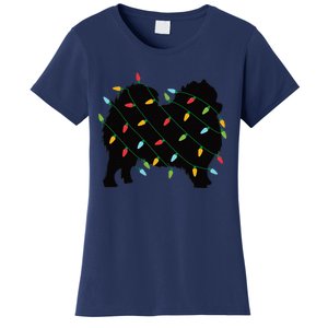 Christmas Lights Pomeranian Cute Gift For Dog Lovers Women's T-Shirt