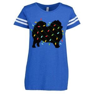 Christmas Lights Pomeranian Cute Gift For Dog Lovers Enza Ladies Jersey Football T-Shirt