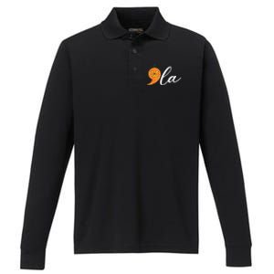 Comma +  La Pumpkin Kamala Harris Save Halloween 2024 Performance Long Sleeve Polo