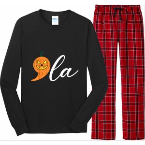 Comma +  La Pumpkin Kamala Harris Save Halloween 2024 Long Sleeve Pajama Set