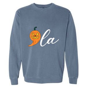 Comma +  La Pumpkin Kamala Harris Save Halloween 2024 Garment-Dyed Sweatshirt