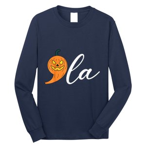 Comma +  La Pumpkin Kamala Harris Save Halloween 2024 Long Sleeve Shirt