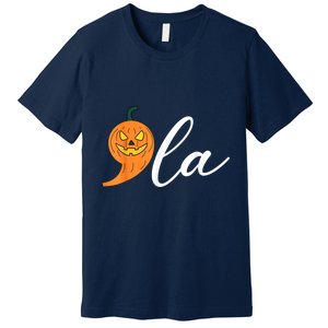 Comma +  La Pumpkin Kamala Harris Save Halloween 2024 Premium T-Shirt