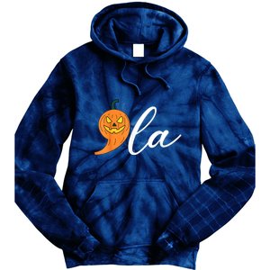 Comma +  La Pumpkin Kamala Harris Save Halloween 2024 Tie Dye Hoodie