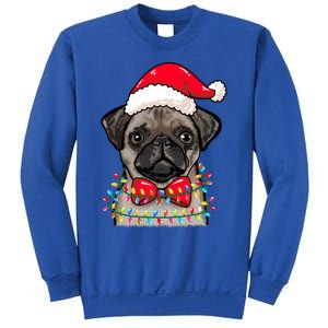 Christmas Lights Pug Wearing Xmas Hat Pug Dog Lover Great Gift Sweatshirt