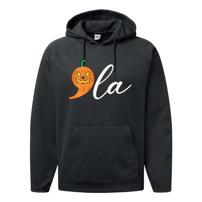 Comma +  La Pumpkin Kamala Harris Costume Halloween 2024 Performance Fleece Hoodie