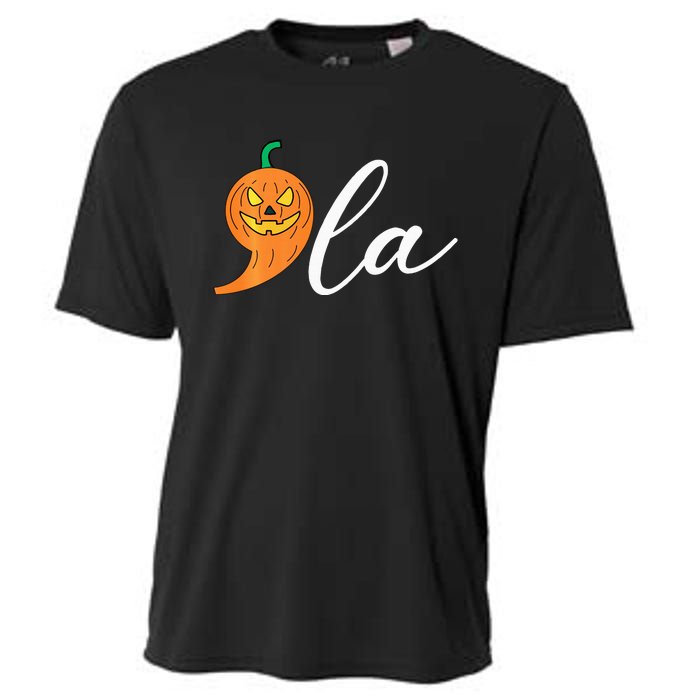 Comma +  La Pumpkin Kamala Harris Costume Halloween 2024 Cooling Performance Crew T-Shirt