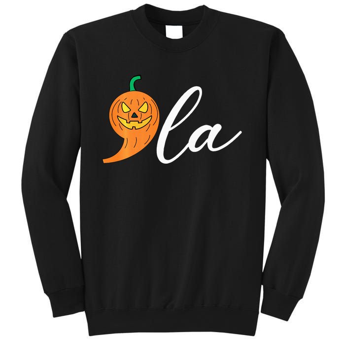 Comma +  La Pumpkin Kamala Harris Costume Halloween 2024 Sweatshirt