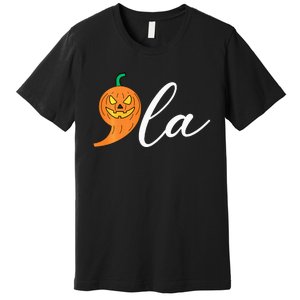 Comma +  La Pumpkin Kamala Harris Costume Halloween 2024 Premium T-Shirt