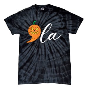 Comma +  La Pumpkin Kamala Harris Costume Halloween 2024 Tie-Dye T-Shirt