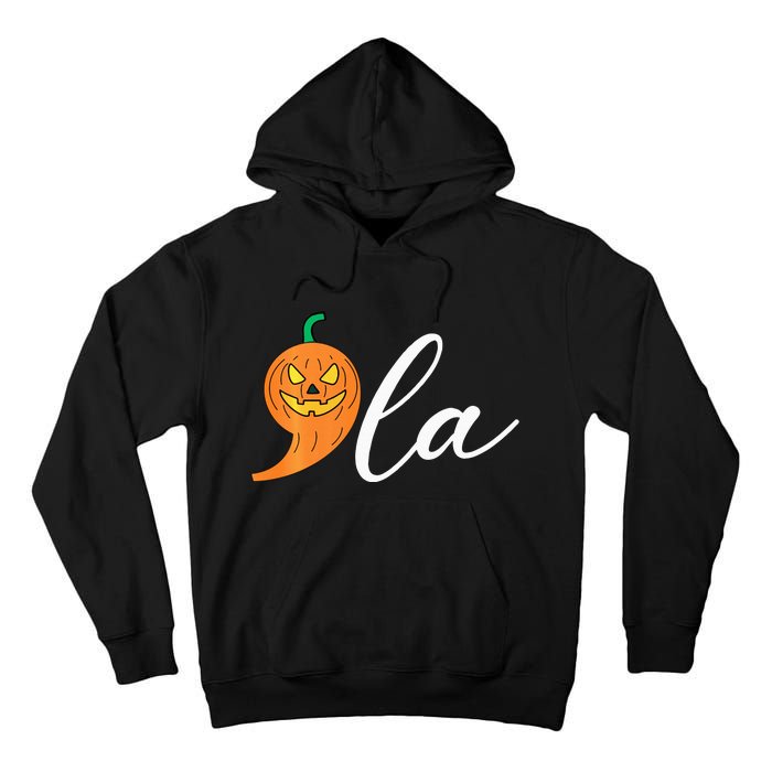 Comma +  La Pumpkin Kamala Harris Costume Halloween 2024 Tall Hoodie