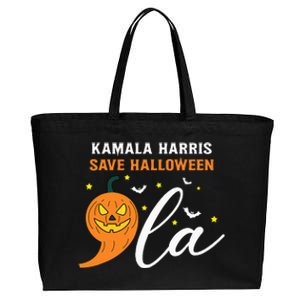 Comma +  La Pumpkin Kamala Harris Save Halloween 2024 Cotton Canvas Jumbo Tote