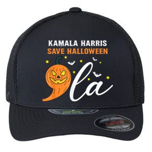 Comma La Pumpkin Kamala Harris Save Halloween 2024 Flexfit Unipanel Trucker Cap