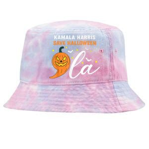 Comma La Pumpkin Kamala Harris Save Halloween 2024 Tie-Dyed Bucket Hat