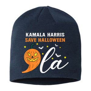 Comma La Pumpkin Kamala Harris Save Halloween 2024 Sustainable Beanie