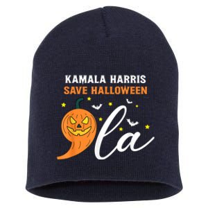 Comma La Pumpkin Kamala Harris Save Halloween 2024 Short Acrylic Beanie