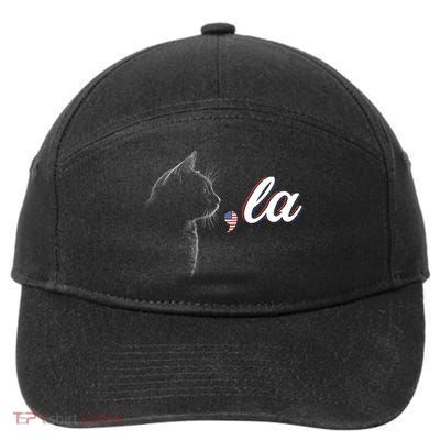 Comma La Patriot Cat Lover For Harris Walz 2024 Cool Gift 7-Panel Snapback Hat