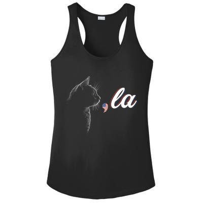 Comma La Patriot Cat Lover For Harris Walz 2024 Cool Gift Ladies PosiCharge Competitor Racerback Tank