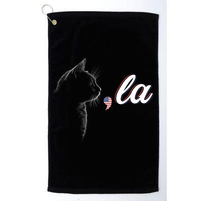 Comma La Patriot Cat Lover For Harris Walz 2024 Cool Gift Golf Towel