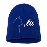 Comma La Patriot Cat Lover For Harris Walz 2024 Cool Gift Short Acrylic Beanie