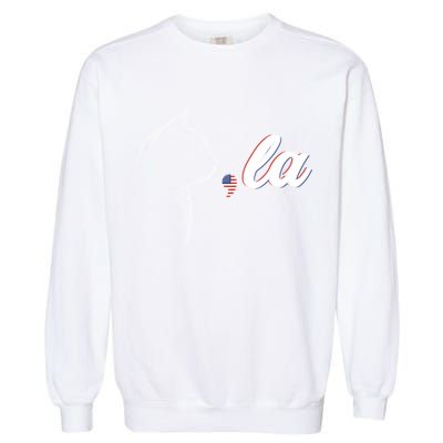Comma La Patriot Cat Lover For Harris Walz 2024 Cool Gift Garment-Dyed Sweatshirt