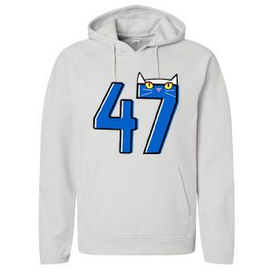 Cat Lettering Positive Funny Cat 47 Kalama Harris 2024 Performance Fleece Hoodie