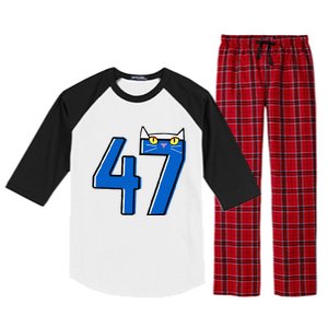 Cat Lettering Positive Funny Cat 47 Kalama Harris 2024 Raglan Sleeve Pajama Set