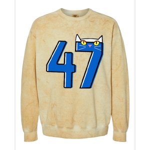 Cat Lettering Positive Funny Cat 47 Kalama Harris 2024 Colorblast Crewneck Sweatshirt