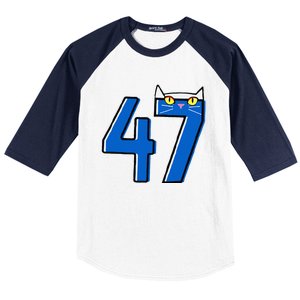 Cat Lettering Positive Funny Cat 47 Kalama Harris 2024 Baseball Sleeve Shirt