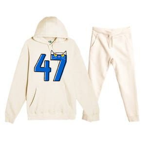 Cat Lettering Positive Funny Cat 47 Kalama Harris 2024 Premium Hooded Sweatsuit Set