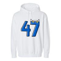 Cat Lettering Positive Funny Cat 47 Kalama Harris 2024 Garment-Dyed Fleece Hoodie